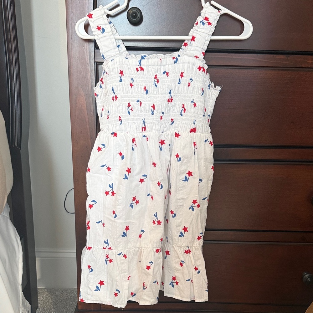 Girls Red White and Blue Star Dress